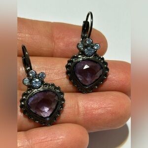 Joan Rivers Vintage Blue and Purple gem earrings
